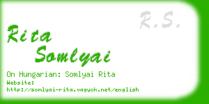 rita somlyai business card